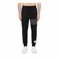 Thom Browne Style Men's Casual Sweatpants - Cotton Signature Four-Bar Detail