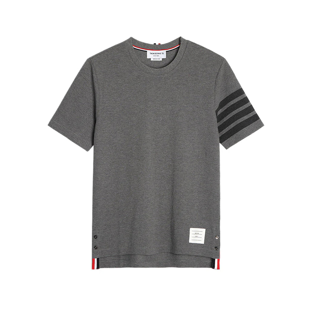 Men's Classic Four-Bar T-Shirt — Grey & Blue | Thom Browne