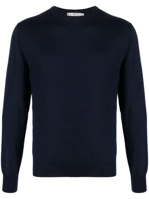 Canali ribbed-knit crew neck sweatshirt
