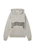 Golden Goose hooded sweatshirt in gray cotton with flag print