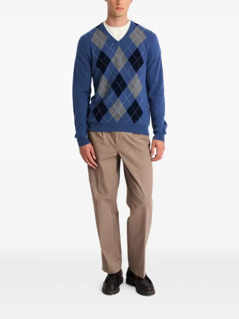 Pringle of Scotland V-neck argyle sweater