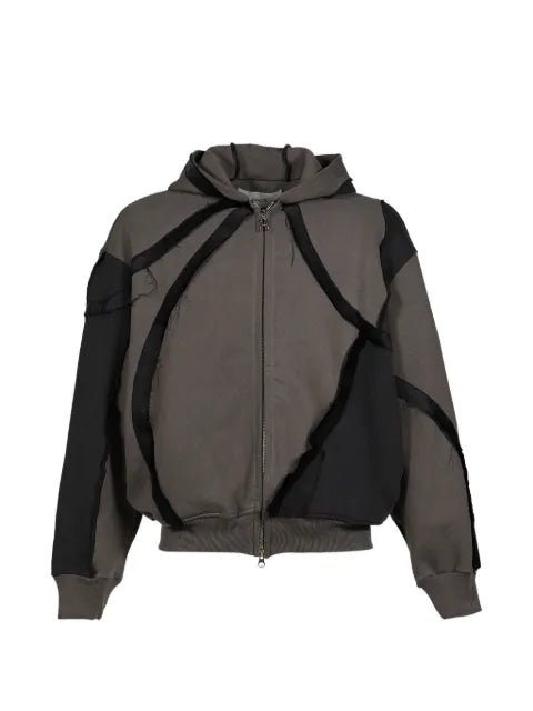 PACE panelled distressed hoodie