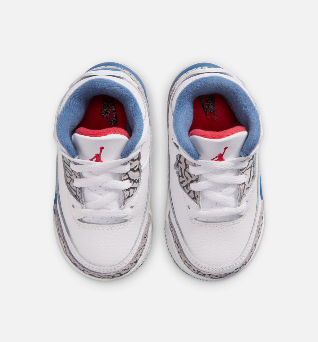 Air Jordan 3 Retro OG "True Blue" Infant/Toddler Shoe – White/Fire Red/True Blue
