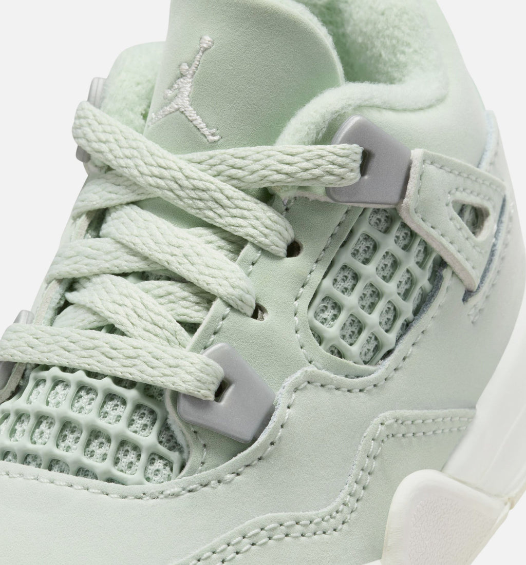Air Jordan 4 Retro Abundance Infant/Toddler – Seafoam/Sail/Metallic Silver