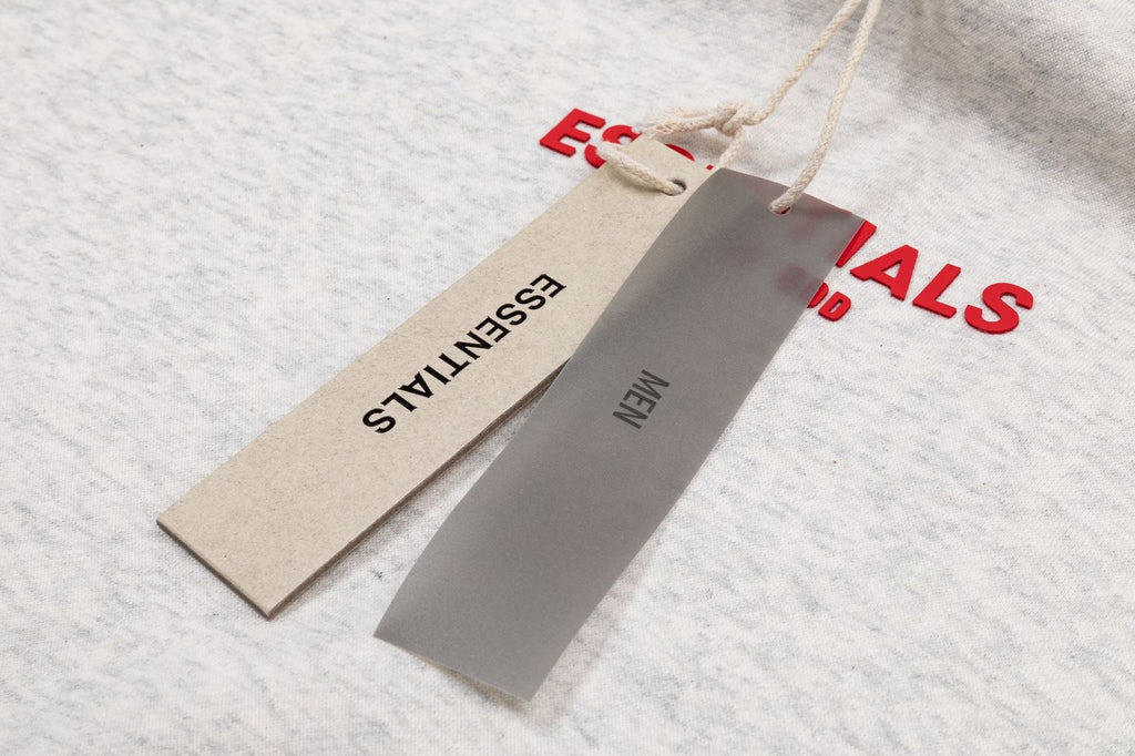 Fear of God Essentials Red Rubber Letter Pullover Hoodie Unisex