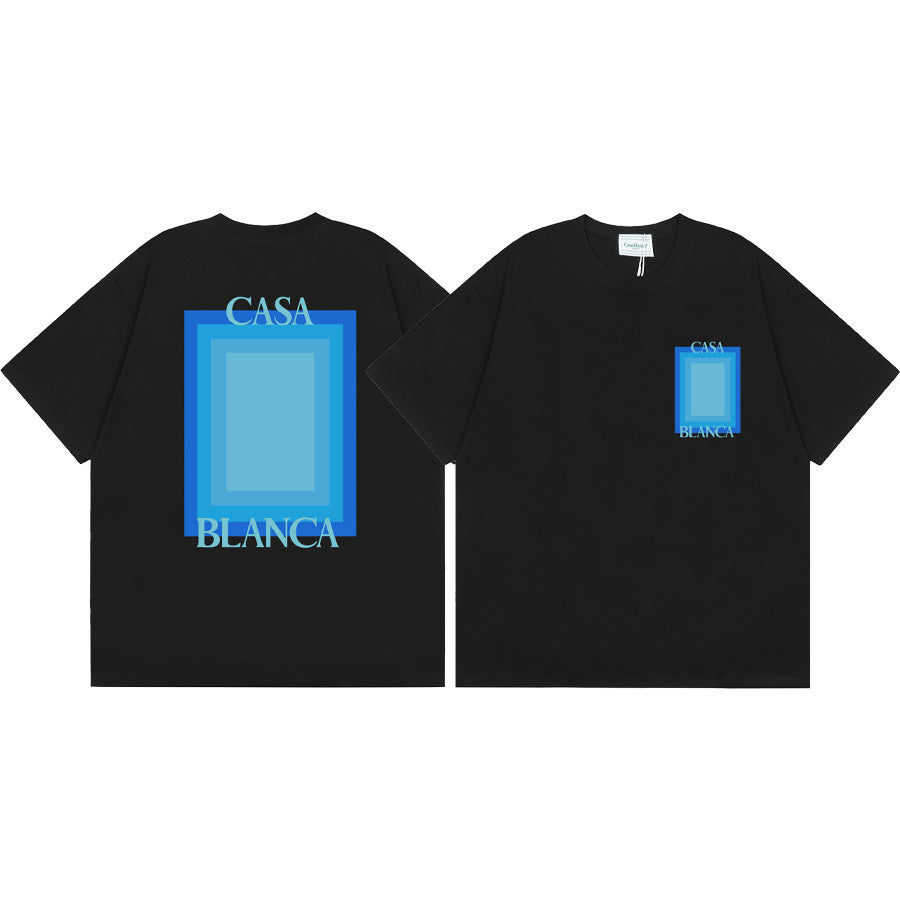 2026 New Casablanca Logo Print Loose Fit Unisex Short Sleeve T-Shirt