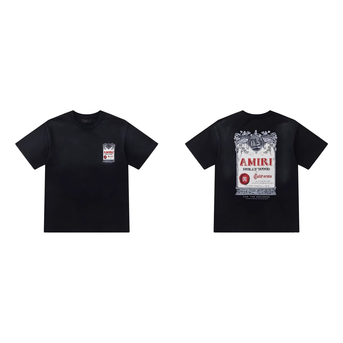 Amiri Club Letter Graphic Crew Neck T-Shirt Unisex