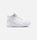 Air Jordan 3 Retro White and Silver – Preschool Lifestyle Shoe in White/Metallic Silver