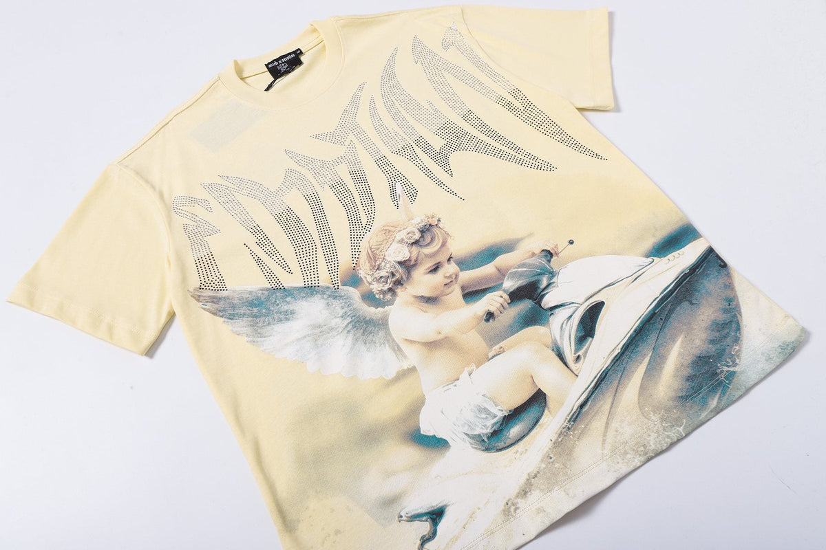 MIXED EMOTION Angel Graphic Short-Sleeve T-Shirt