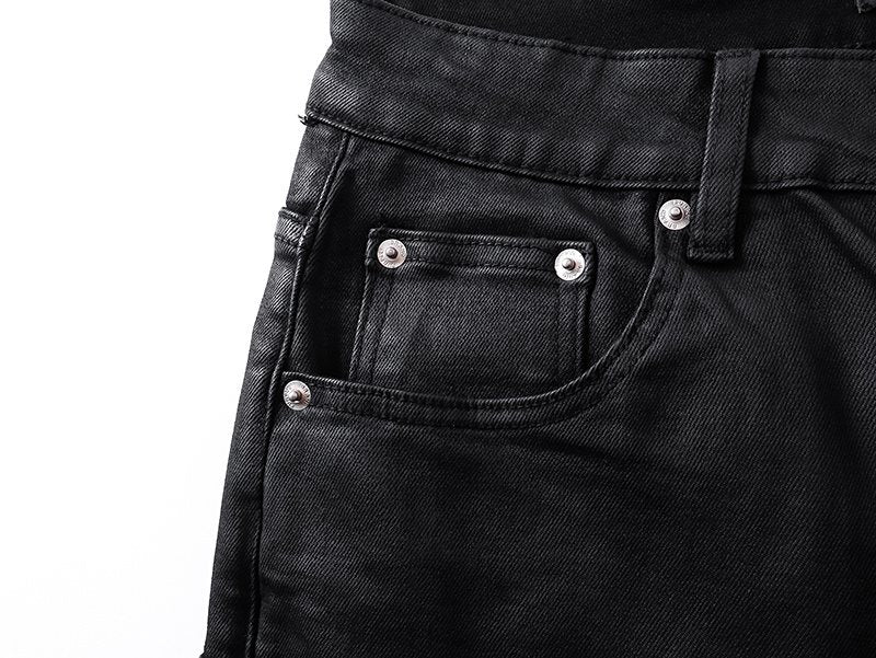 Purple Brand Black Coated-Look Bootcut Jeans