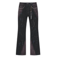 Purple Brand Studded Paint-Splatter Black Jeans