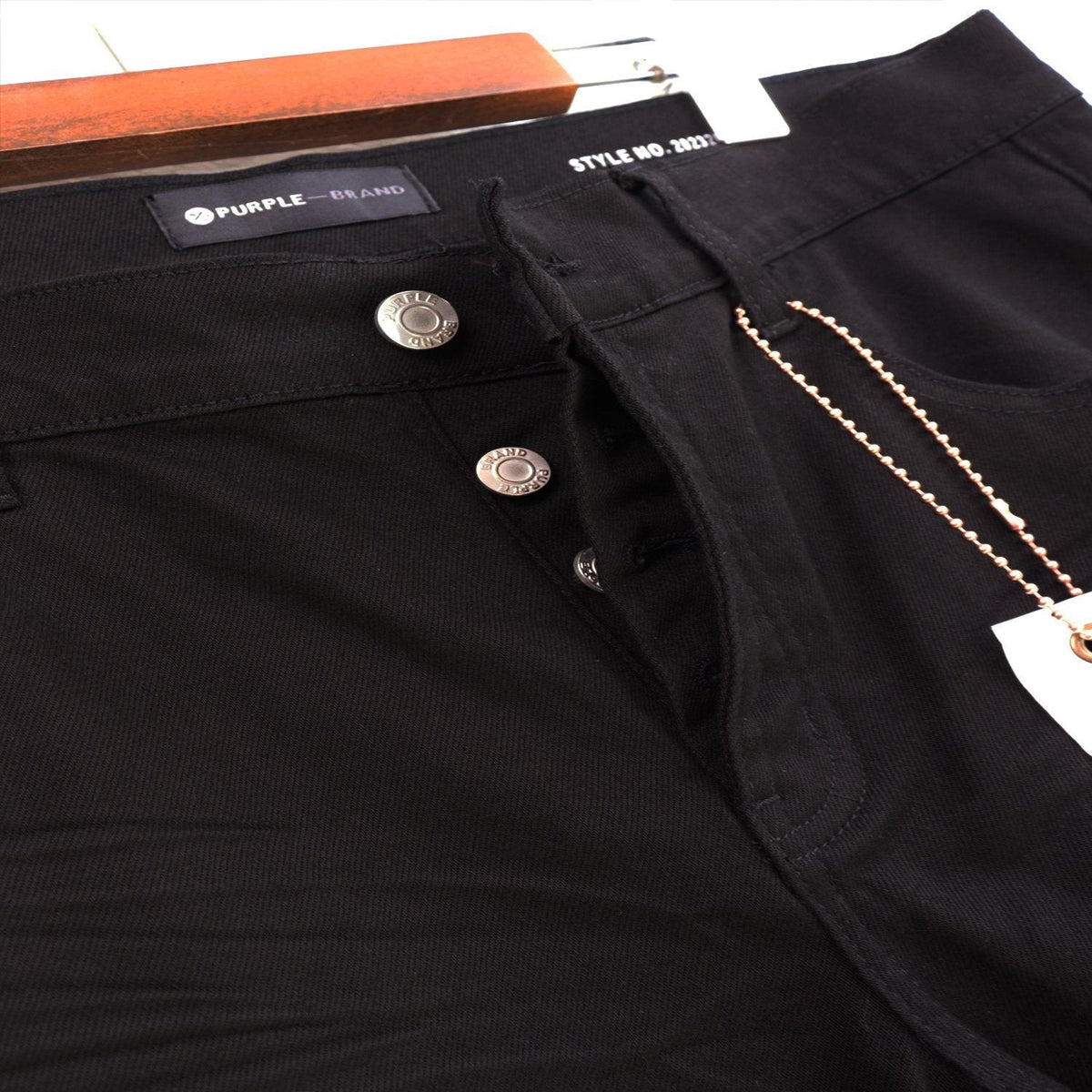 Purple Brand Washed Black Distressed Jeans