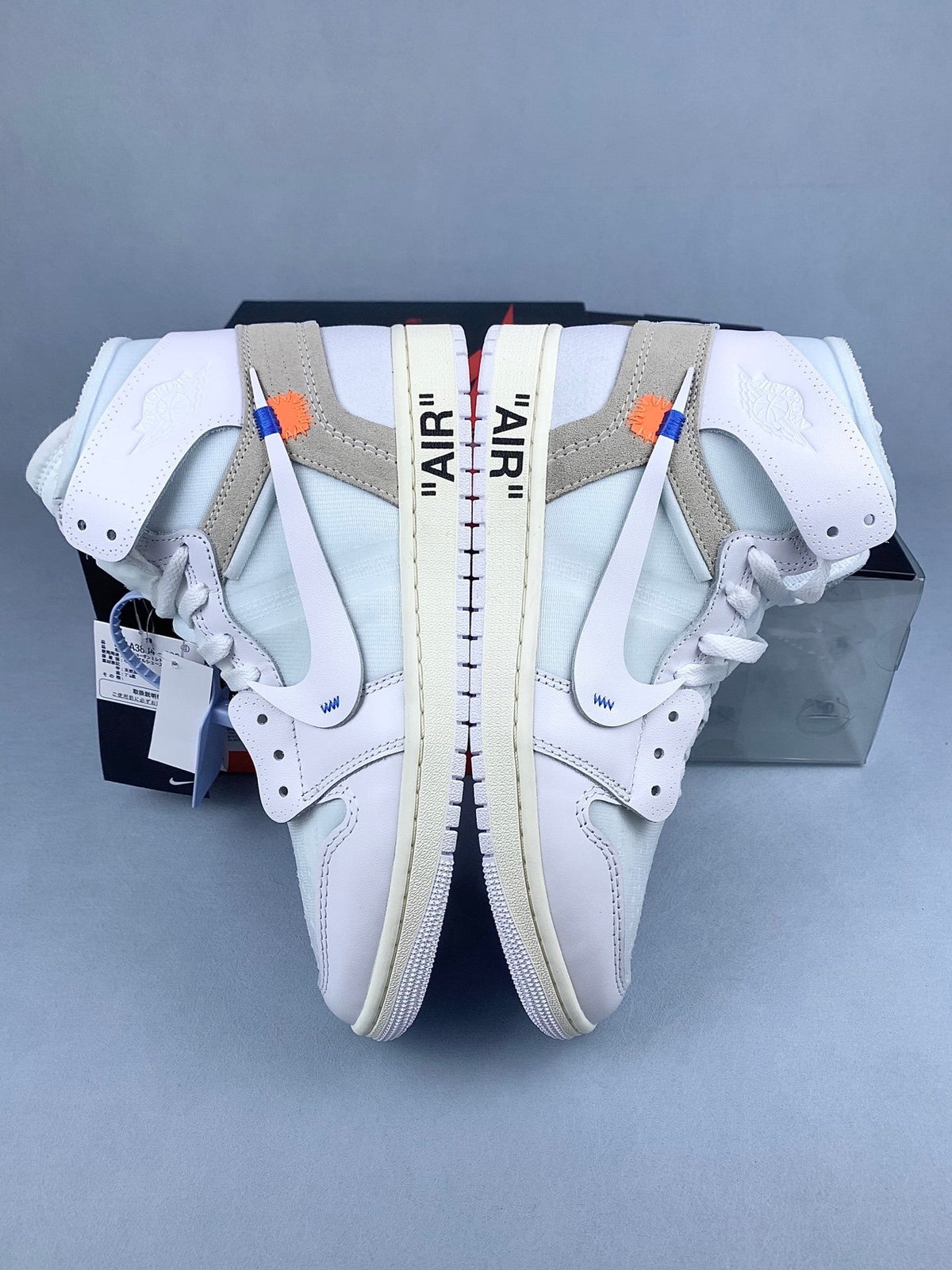 Air Jordan 1 High x Off-White Triple White Unisex Sneakers AA3834-100
