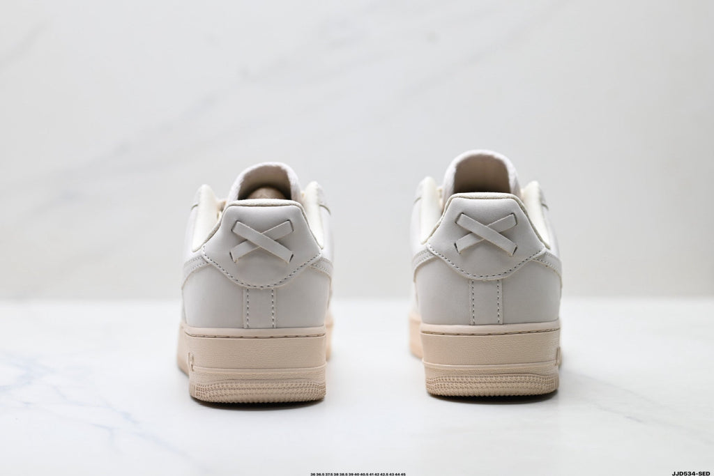 Nike Air Force 1 Low Cream Woven Unisex Sneakers Style 05