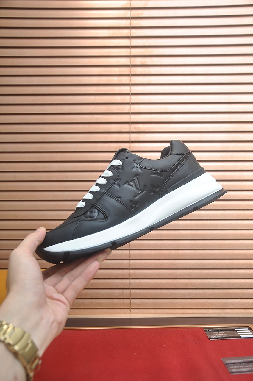 Louis Vuitton Black Embossed Low-Top Sneakers