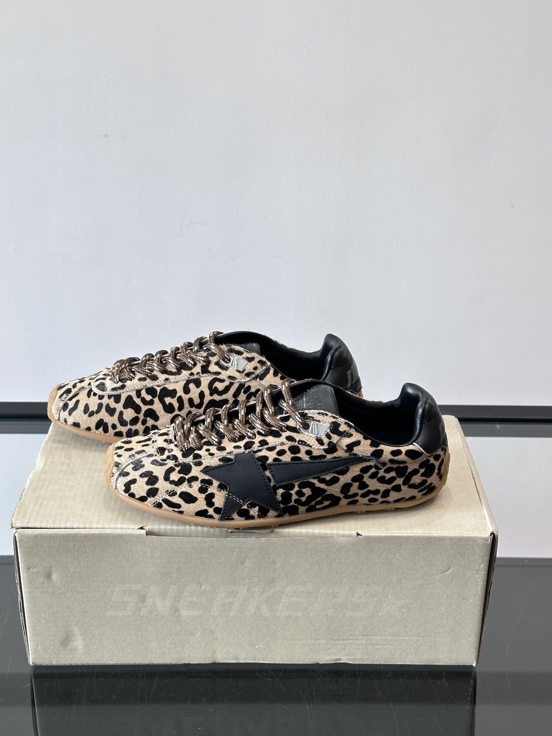 Golden Goose Leopard Print Star Sneakers