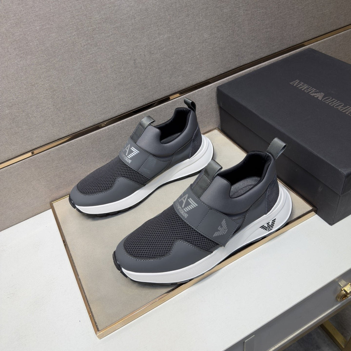Emporio Armani EA7 Mesh Slip-On Sneakers