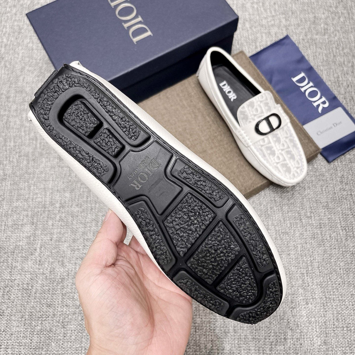 Dior Men's Patterned Strap Loafers