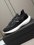 BOSS Textured Lace-Up Sneakers
