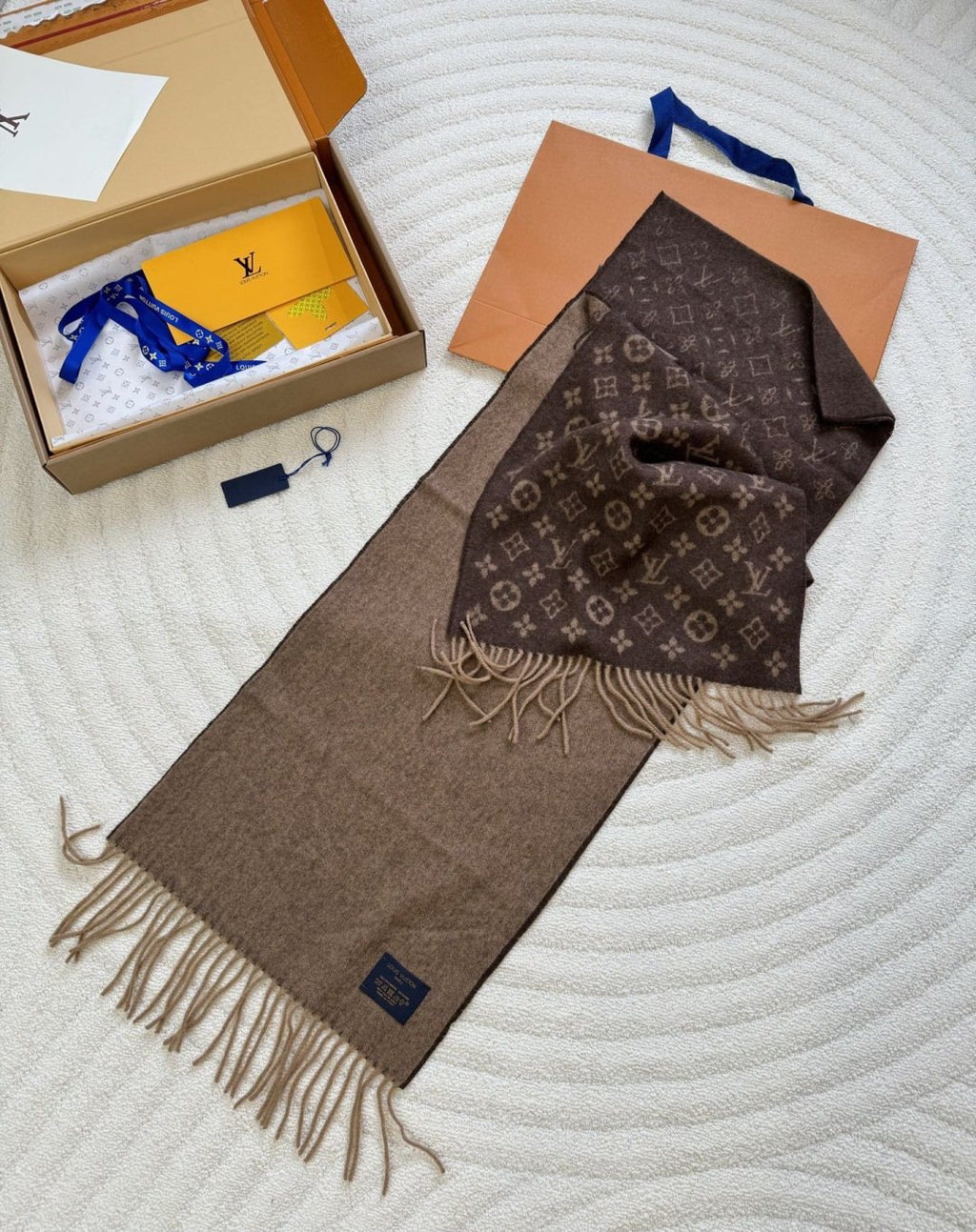 Louis Vuitton Monogram Fringed Scarf