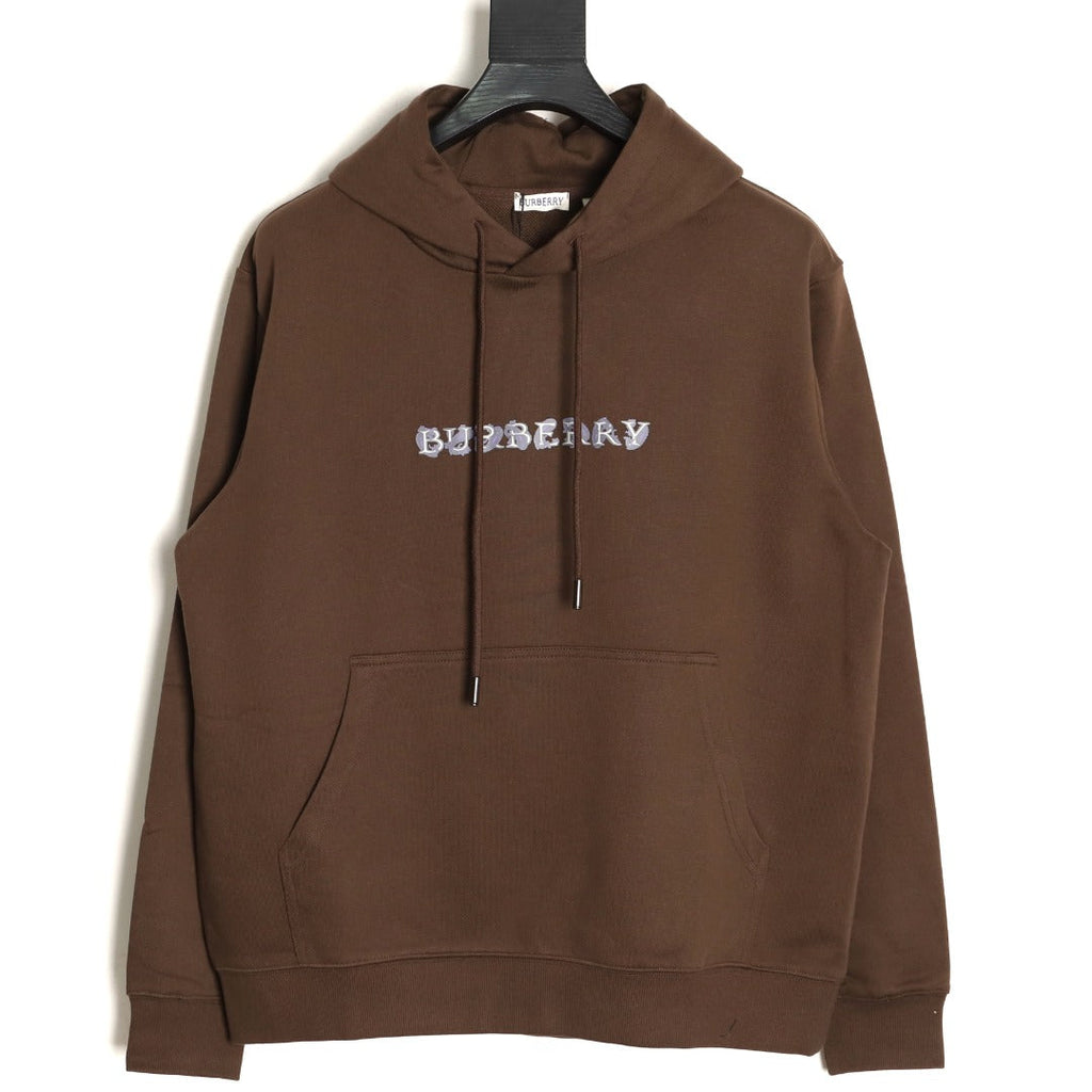 Burberry 25FW Logo-Print Pullover Hoodie - Dark Brown