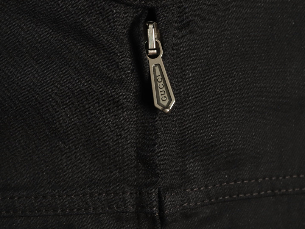 Gucci Horsebit-Style Hem Stand-Collar Zip Jacket - Black